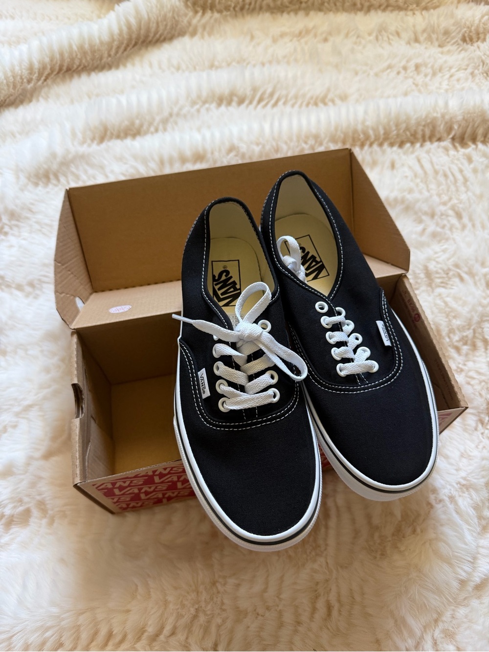 Vans Black and White Low-Top Canvas Sneakers